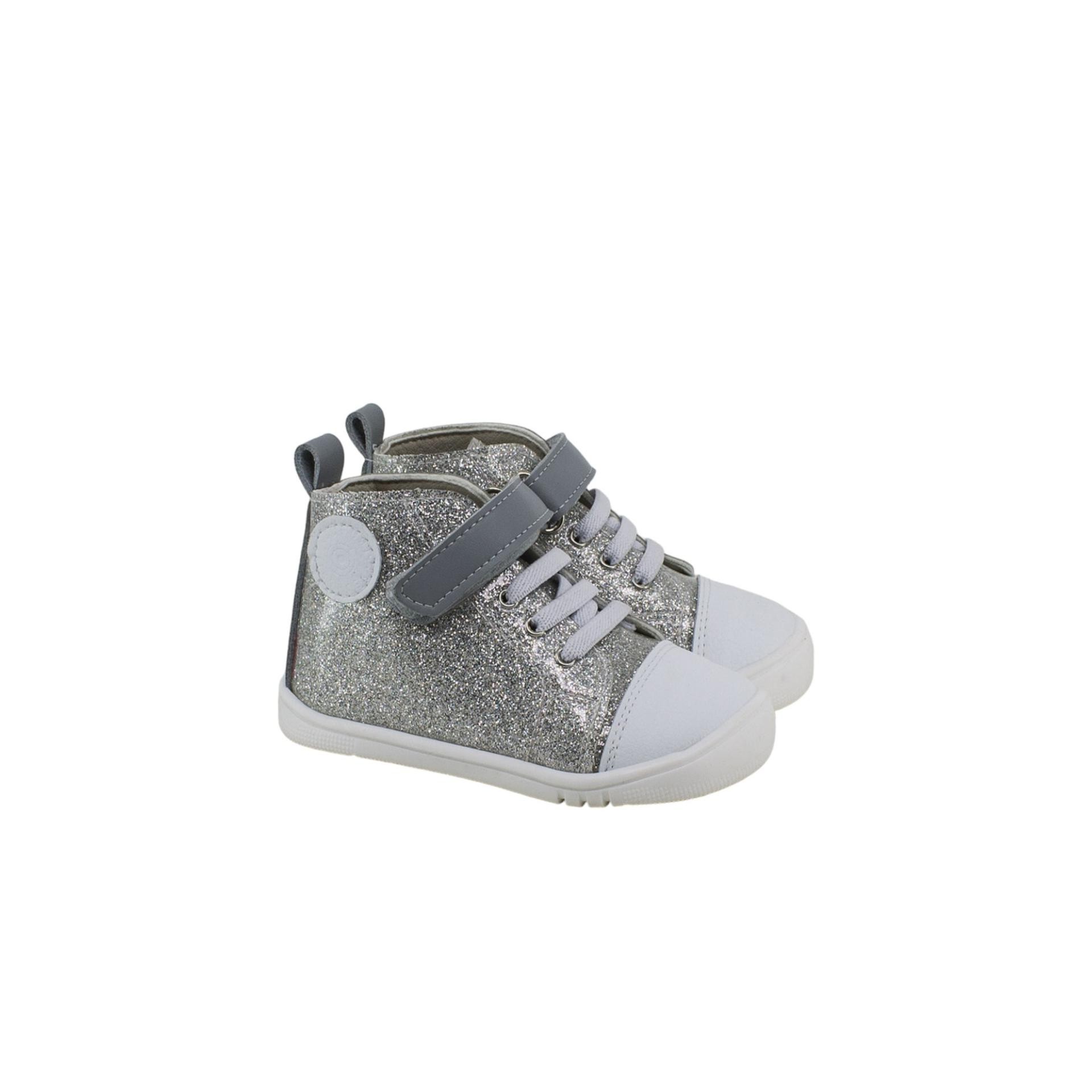 PIRUFLEX - BOTIN GLITTER PLATA T 21-T 26