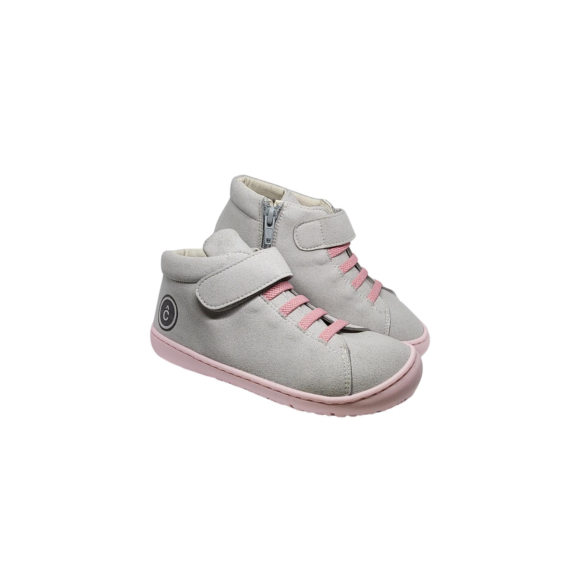 COQUEFLEX - BOTIN SUEDE GRIS/ROSA T 25-32