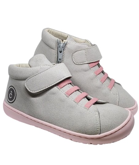 COQUEFLEX - BOTIN SUEDE GRIS/ROSA T 25-32