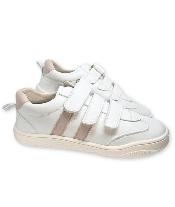 PIRUFLEX - DEPORTIVA 3 VELCROS BLANCO-ROSA