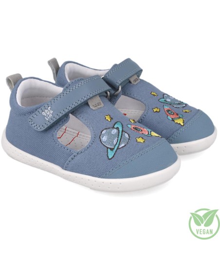 GARVALIN - SANDALIA TEXTIL TOY INDIGO PLANETAS