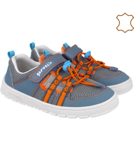 GARVALIN - SANDALIA REJILLA AZUL Y NARANJA