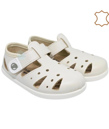 CONGUITOS - SANDALIA PIEL NAPA CREMA