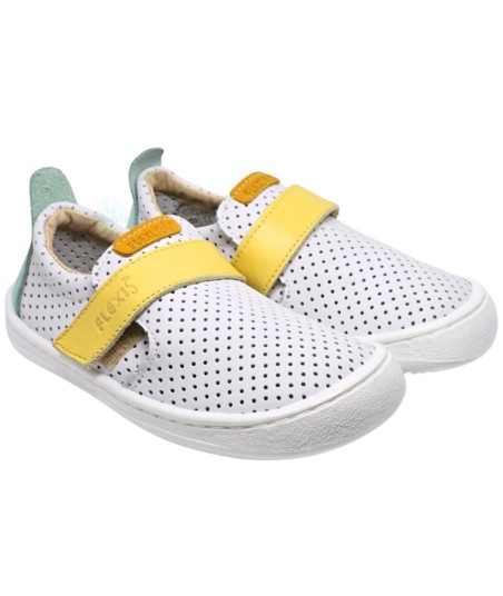 FLEXINENS - DEPORTIVA TROQUELADA BLANCA MINT/AMAR 