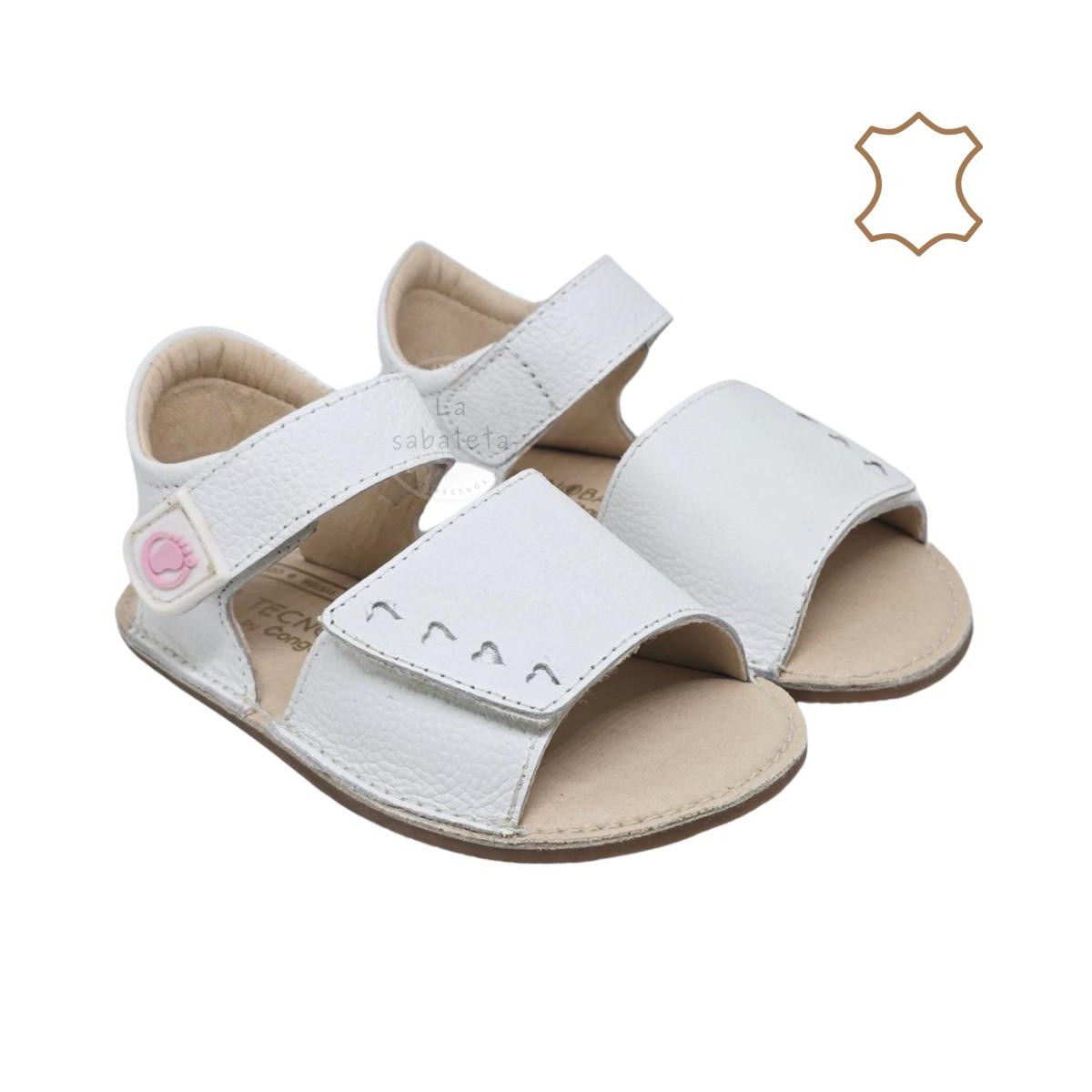 CONGUITOS - SANDALIA BLANCA ABIERTA VELCRO CONGUITOS - SANDALIA BLANCA ABIERTA VELCRO
