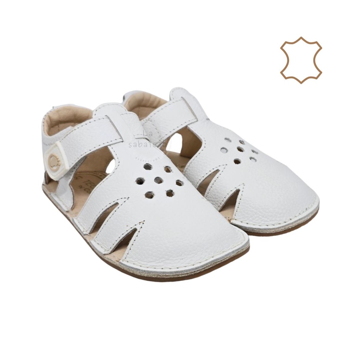CONGUITOS - SANDALIA BLANCA CERRADA VELCRO CONGUITOS - SANDALIA BLANCA CERRADA VELCRO