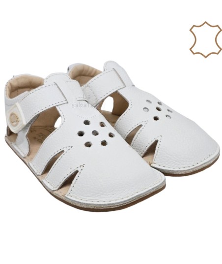 CONGUITOS - SANDALIA BLANCA CERRADA VELCRO