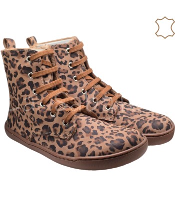 BOTA LEOPARDO NUDE CORDONES...