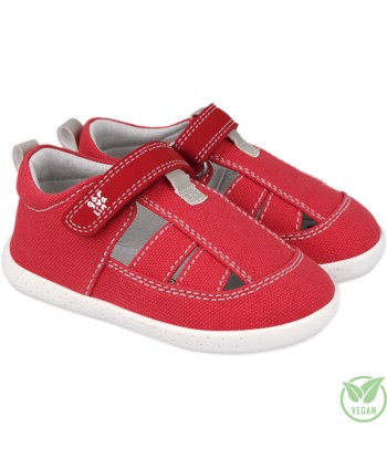 SEMI-SANDALIA LONA ROJA -...