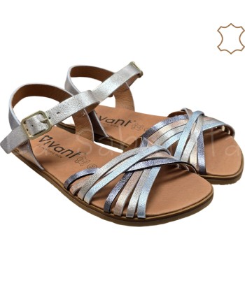 SANDALIA BENUR METAL PLATA...