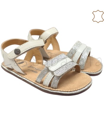 SANDALIA PIEL BRILLO PLATA...