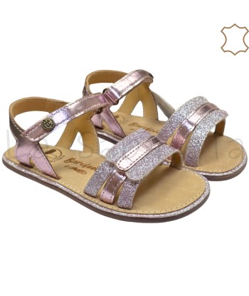 SANDALIA PIEL BRILLO ROSA -...