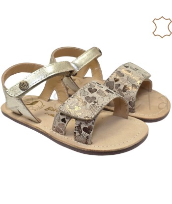 SANDALIA PIEL ORO CORAZONES...