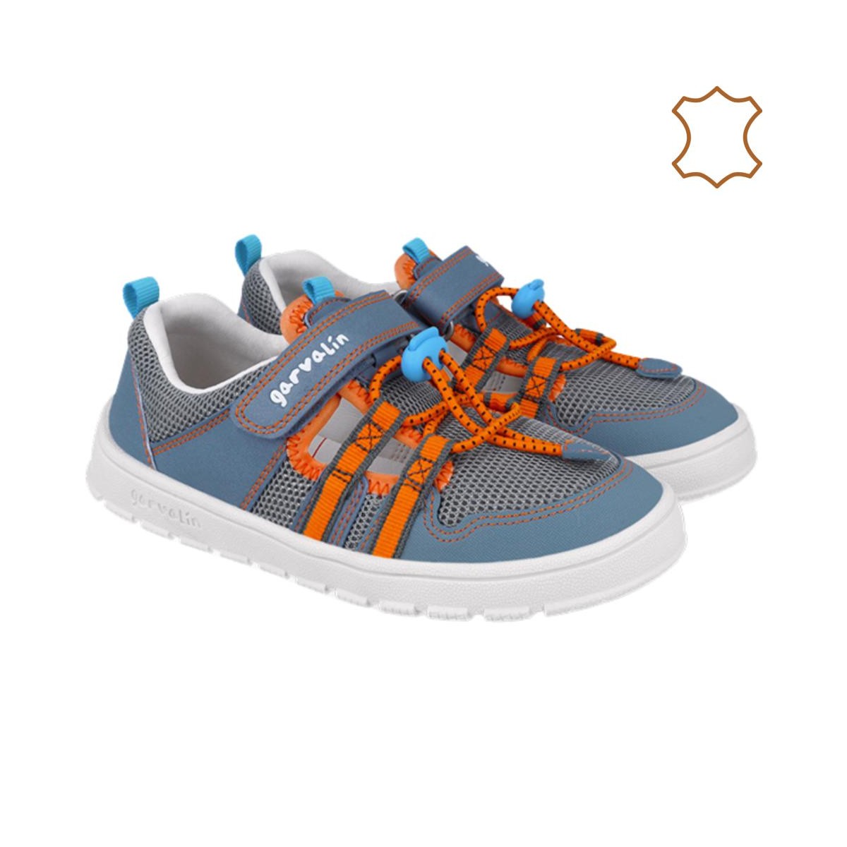 GARVALIN - SANDALIA REJILLA AZUL Y NARANJA