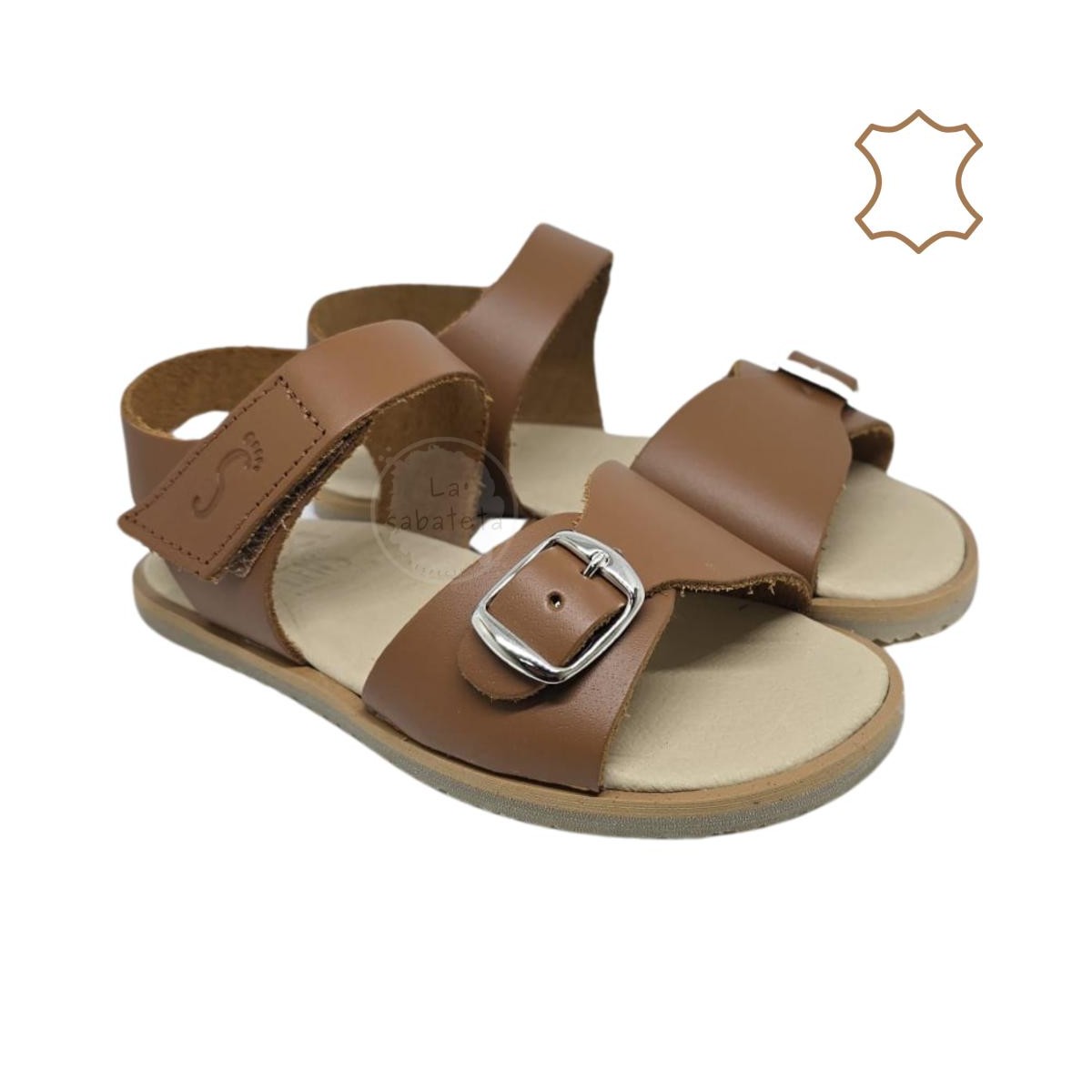 SANDALIA INFANTIL HEBILLA BOX CUERO - FLEXINENS