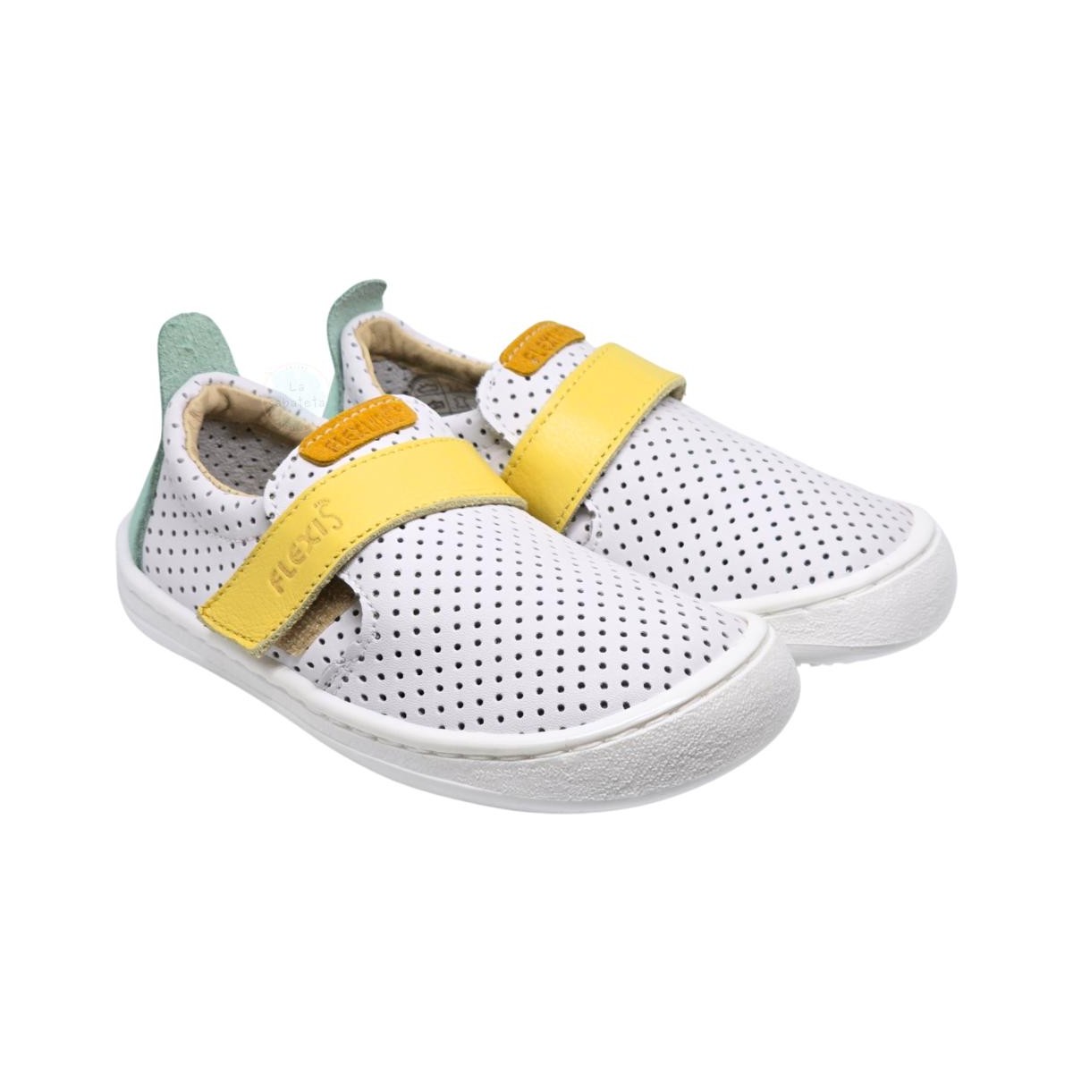 FLEXINENS - DEPORTIVA TROQUELADA BLANCA MINT/AMAR 